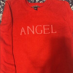 Victoria's Secret Red 'ANGEL' Crewneck Sweater